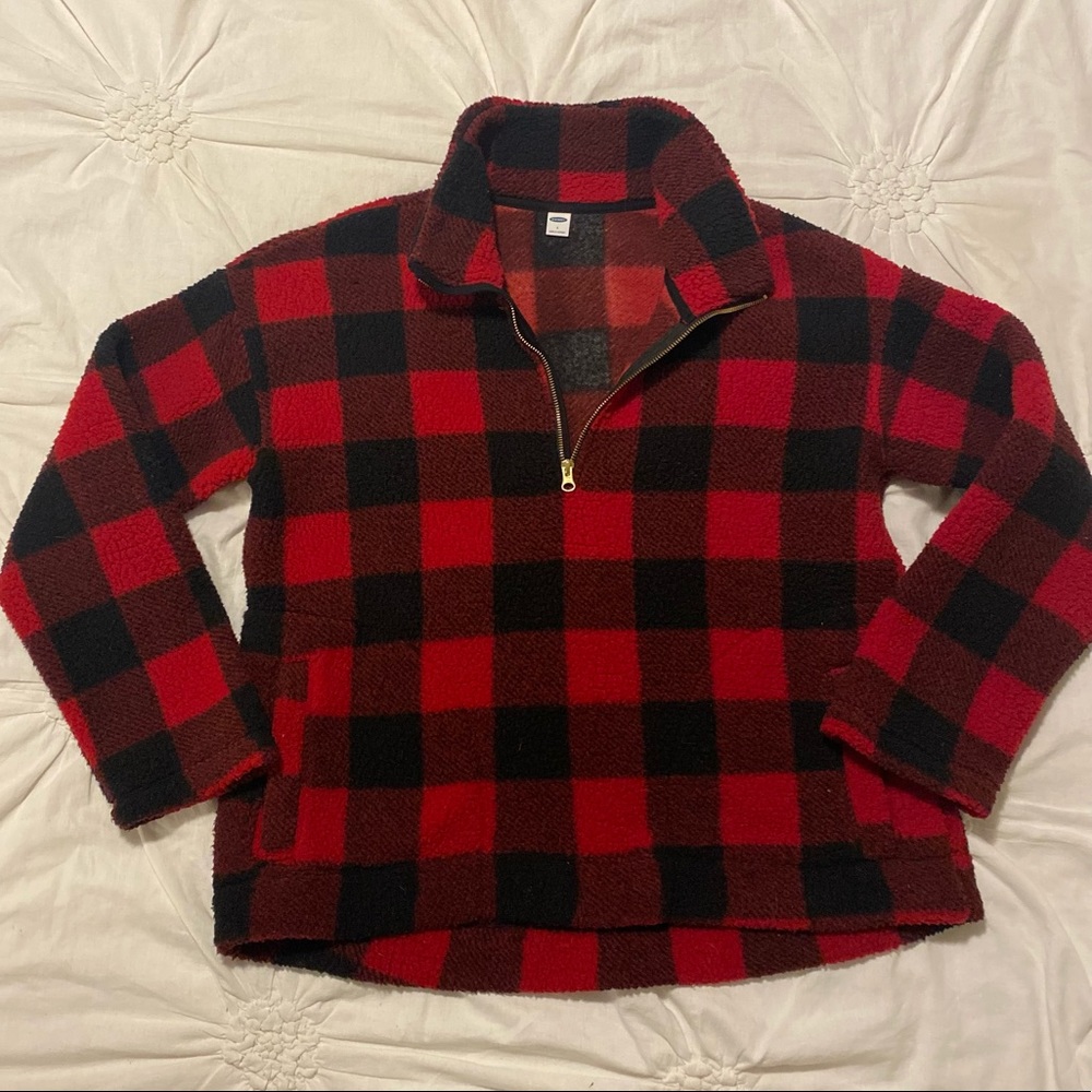 Large Buffalo plaid sherpa